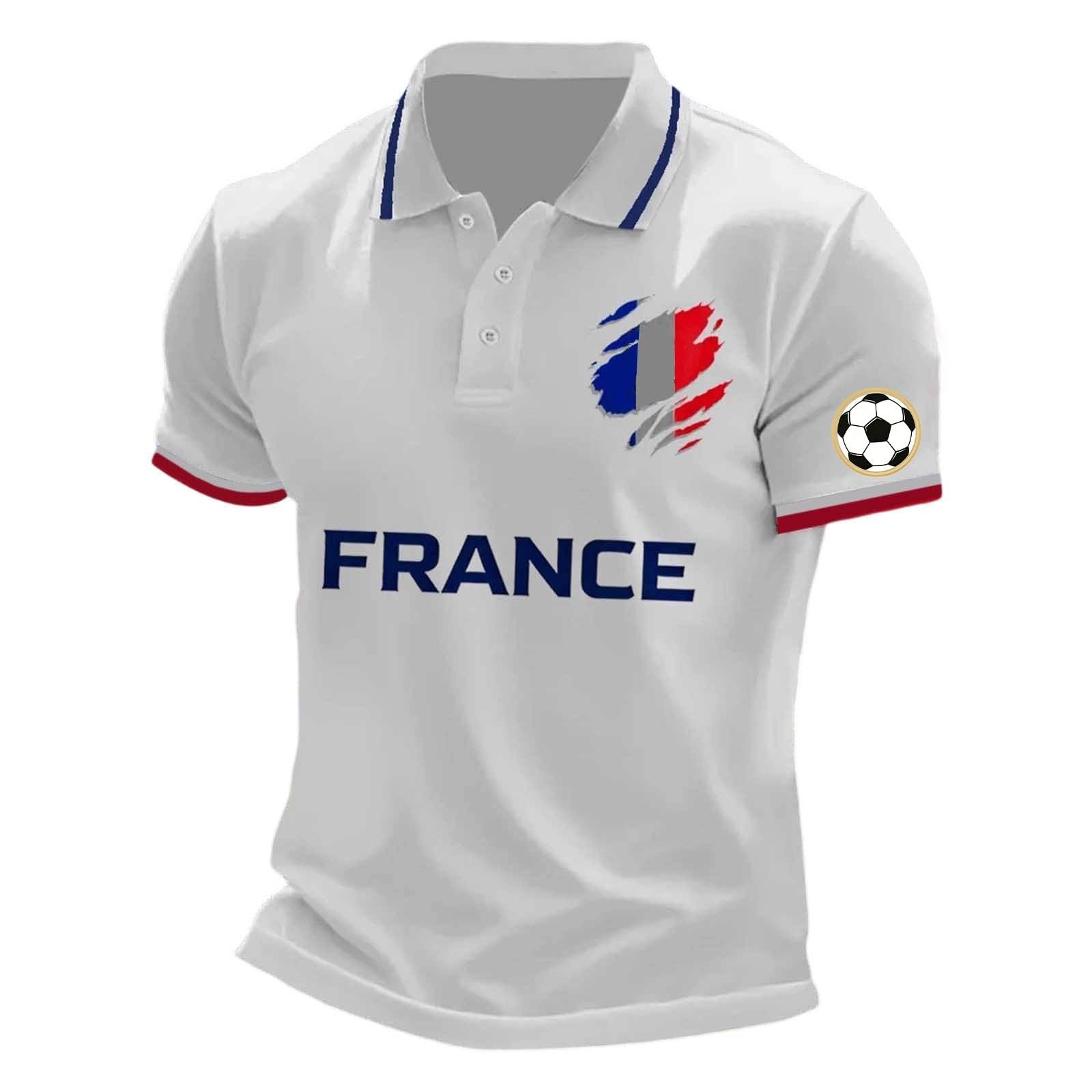 France 2026 Men's Short Sleeve Printed Football Shirt – Summer Supporter Football T-Shirt Music Fashion Streetwear Print for Sports Fans