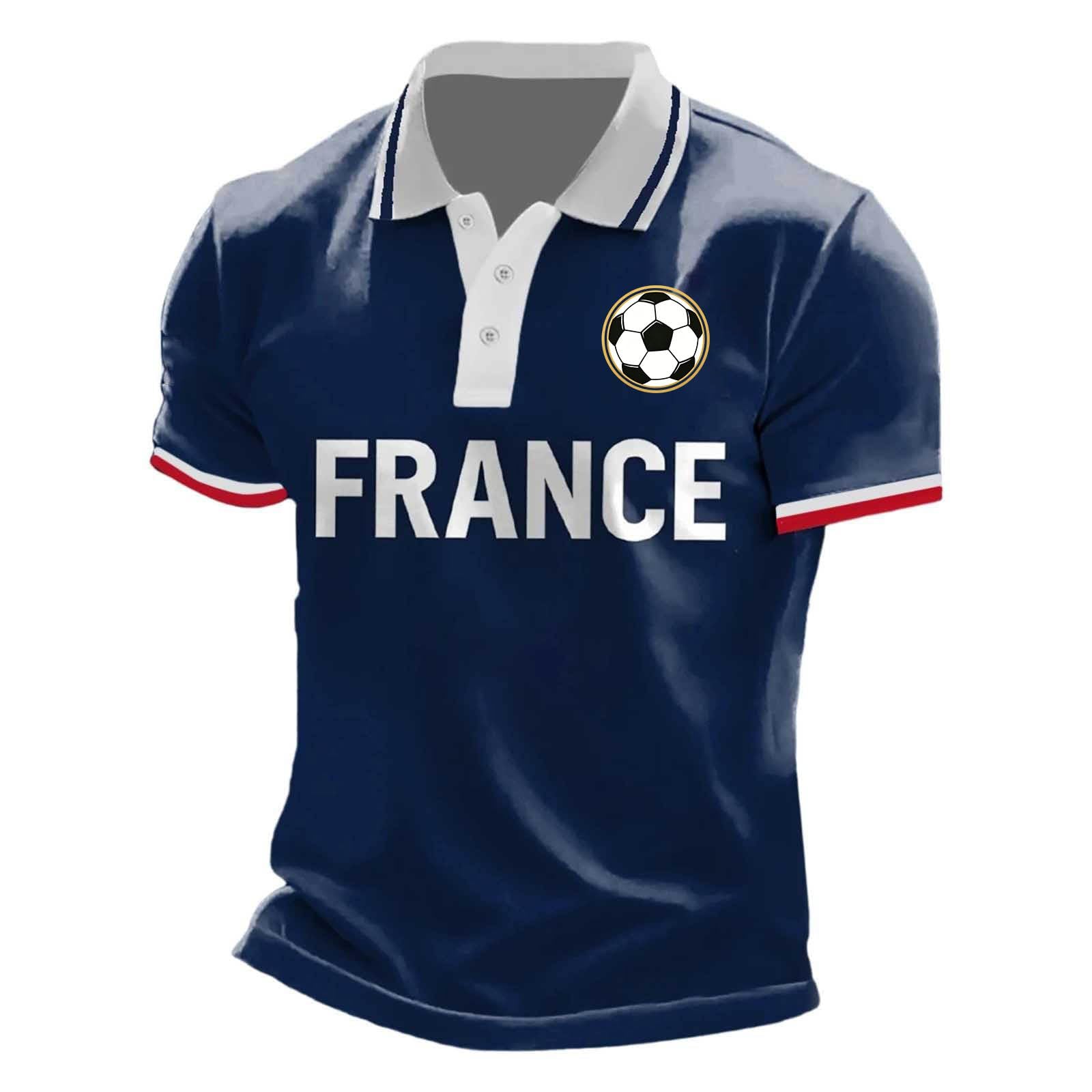 France 2026 Men's Short Sleeve Printed Football Shirt – Summer Supporter Football T-Shirt Music Fashion Streetwear Print for Sports Fans