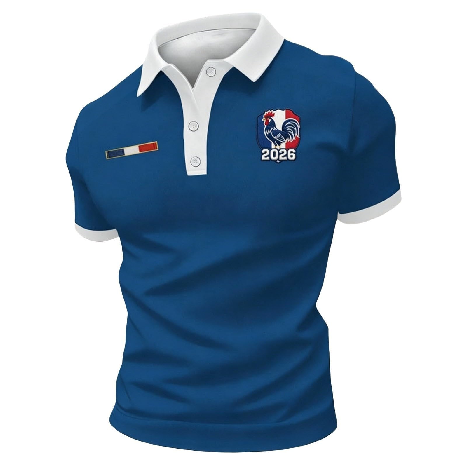 France 2026 Men's Short Sleeve Printed Football Shirt – Summer Supporter Football T-Shirt Music Fashion Streetwear Print for Sports Fans