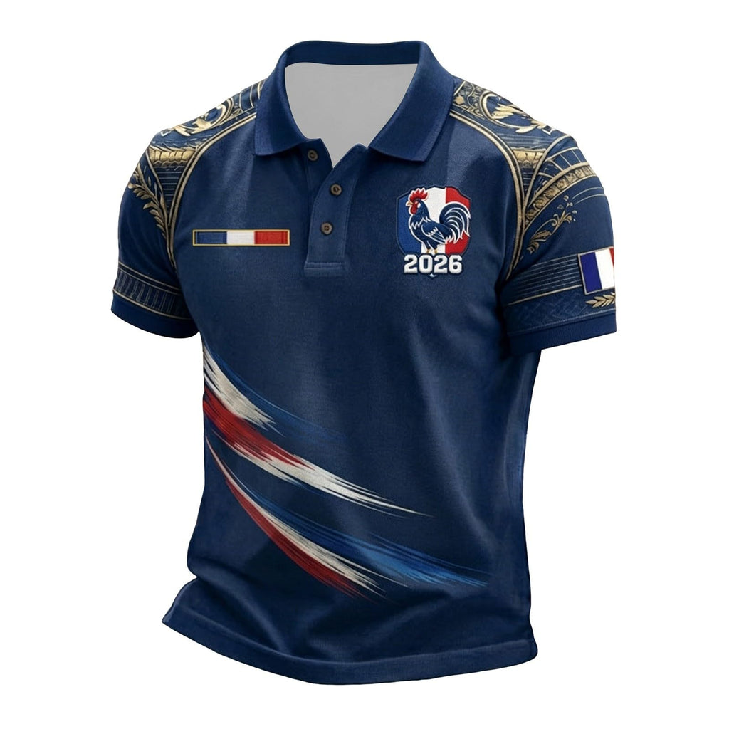Maillot de Foot 2026 Homme Été Manches Courtes Football Polo Shirts Léger et Respirant T Shirt, Sport Vêtements, Cadeau de Fans et Les Tenues décontractées