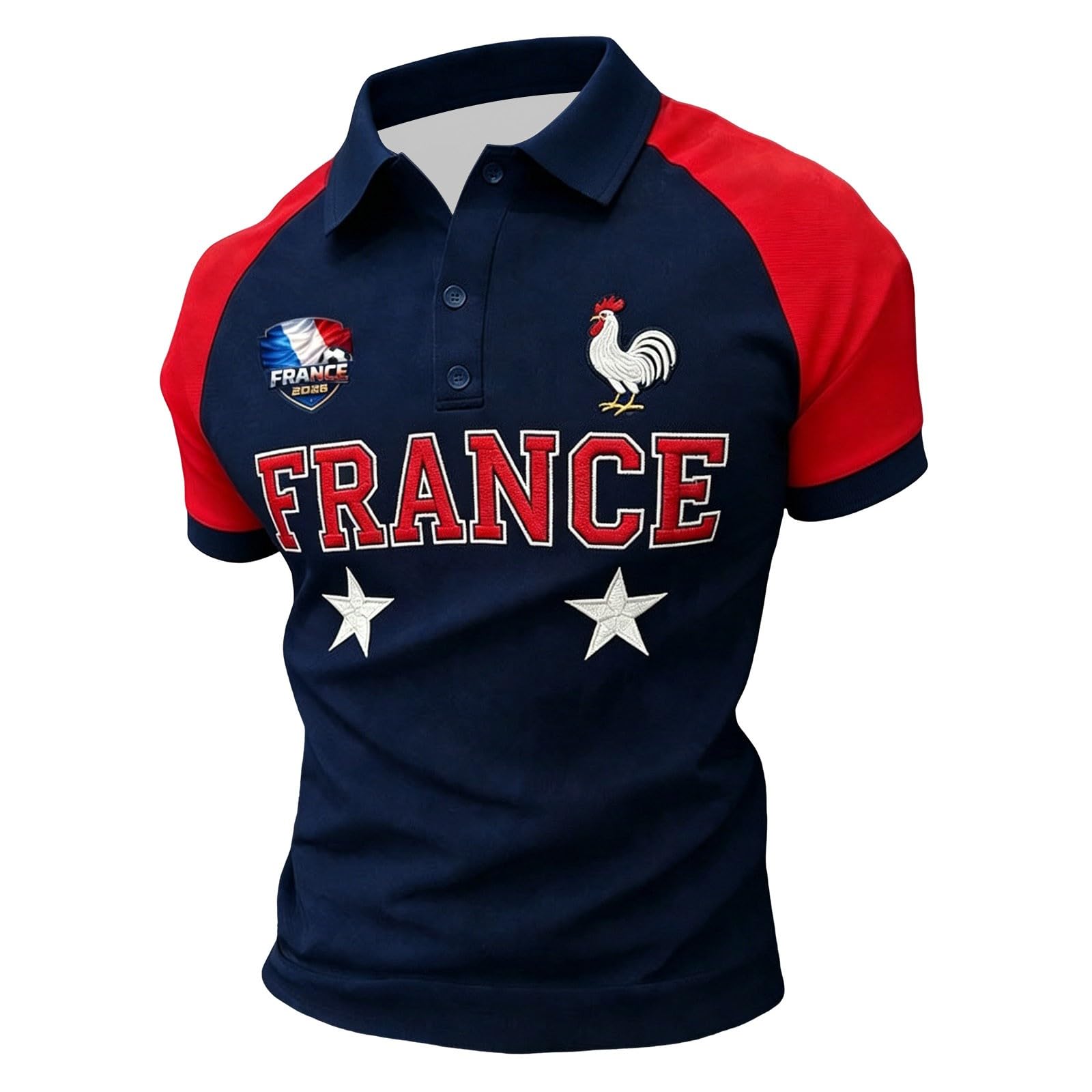 2026 World Cup Football Supporter Jersey - France Team Casual Top, Classic Fit and Stitching
