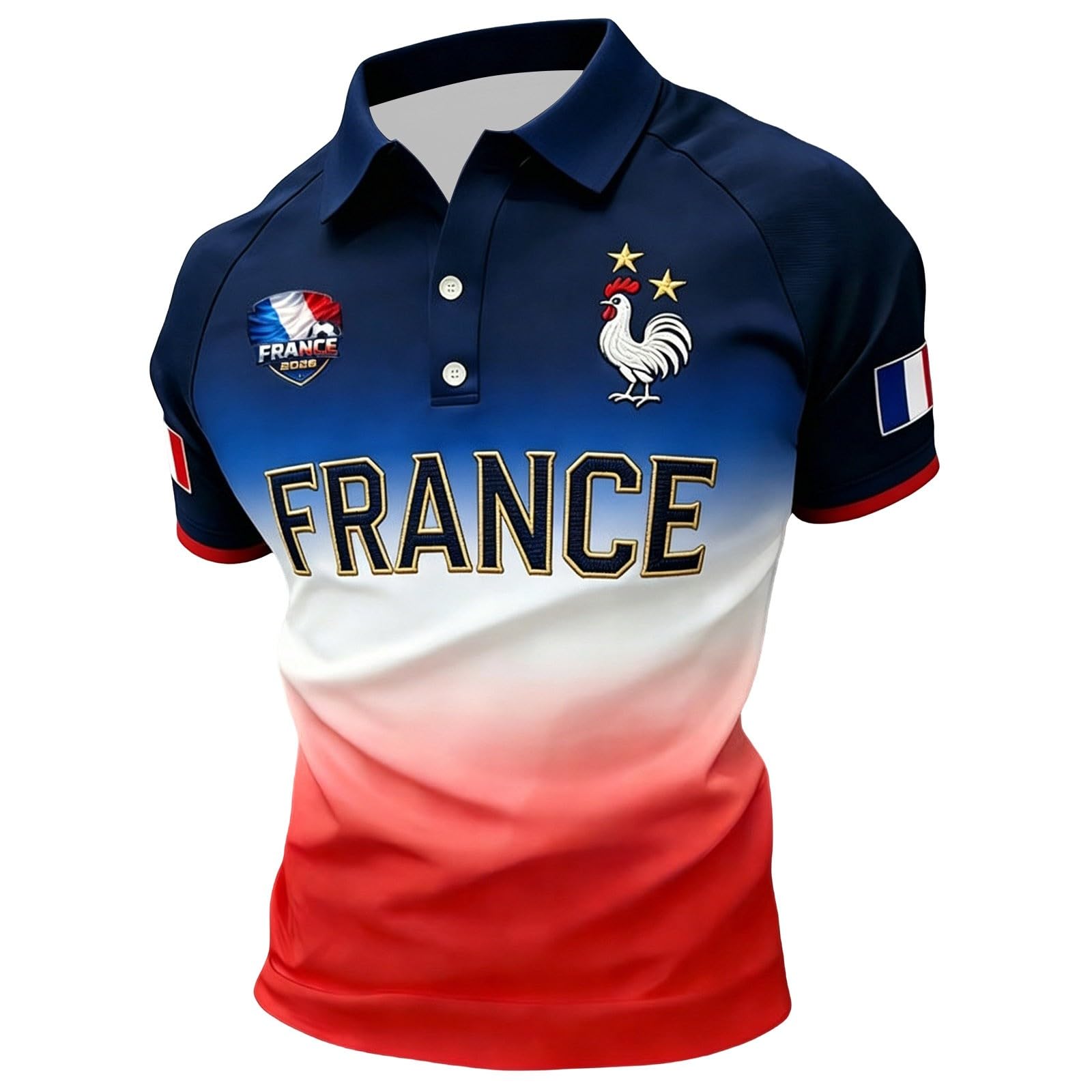 Maillot de Foot 2026 Homme Été Manches Courtes Football Polo Shirts Léger et Respirant T Shirt, Sport Vêtements, Cadeau de Fans et Les Tenues décontractées