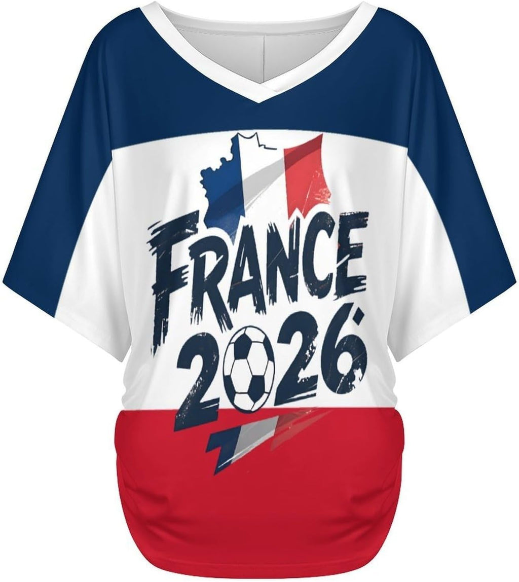 Custom T Shirt Female Fan Foot for World Cup T Shirt Oversize V Neck Camiseta Printed National Flag Short Sleeve Jersey World Cup 2026 Derivatives Clothing
