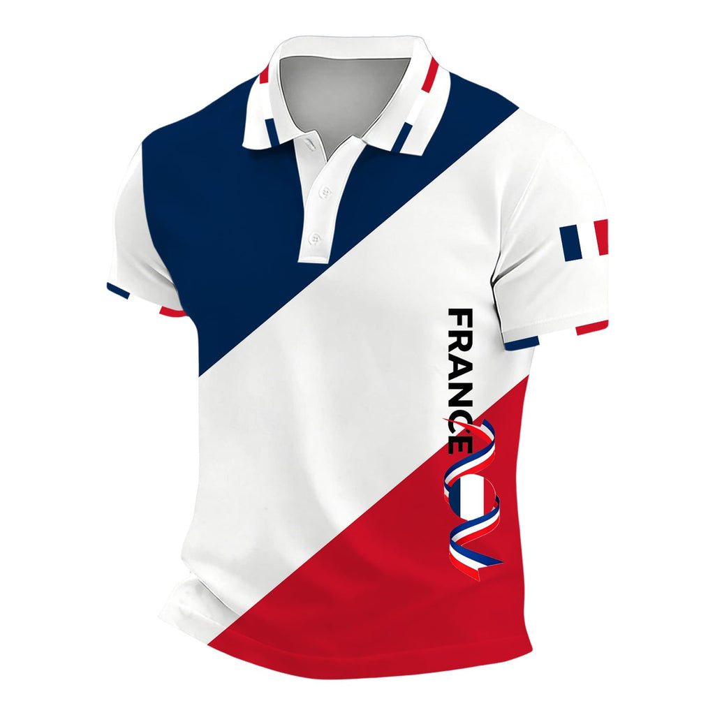 T-Shirt Homme Col Rond Coupe du Monde 2026 France Imprimé Football Fan Manches Courtes Décontracté – Haut Léger Tendance Sport Parent-Enfant – Quotidien Matchs Sorties Stade Entraînement