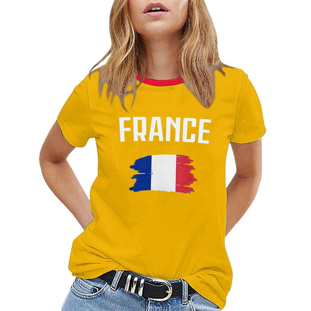 Men's T-Shirt World Cup 2026 France Round Neck Printed Football Fan T Shirt Short Sleeve Casual Various Models Available Foot Supporter Fans Encourage Tee Shirts Sport