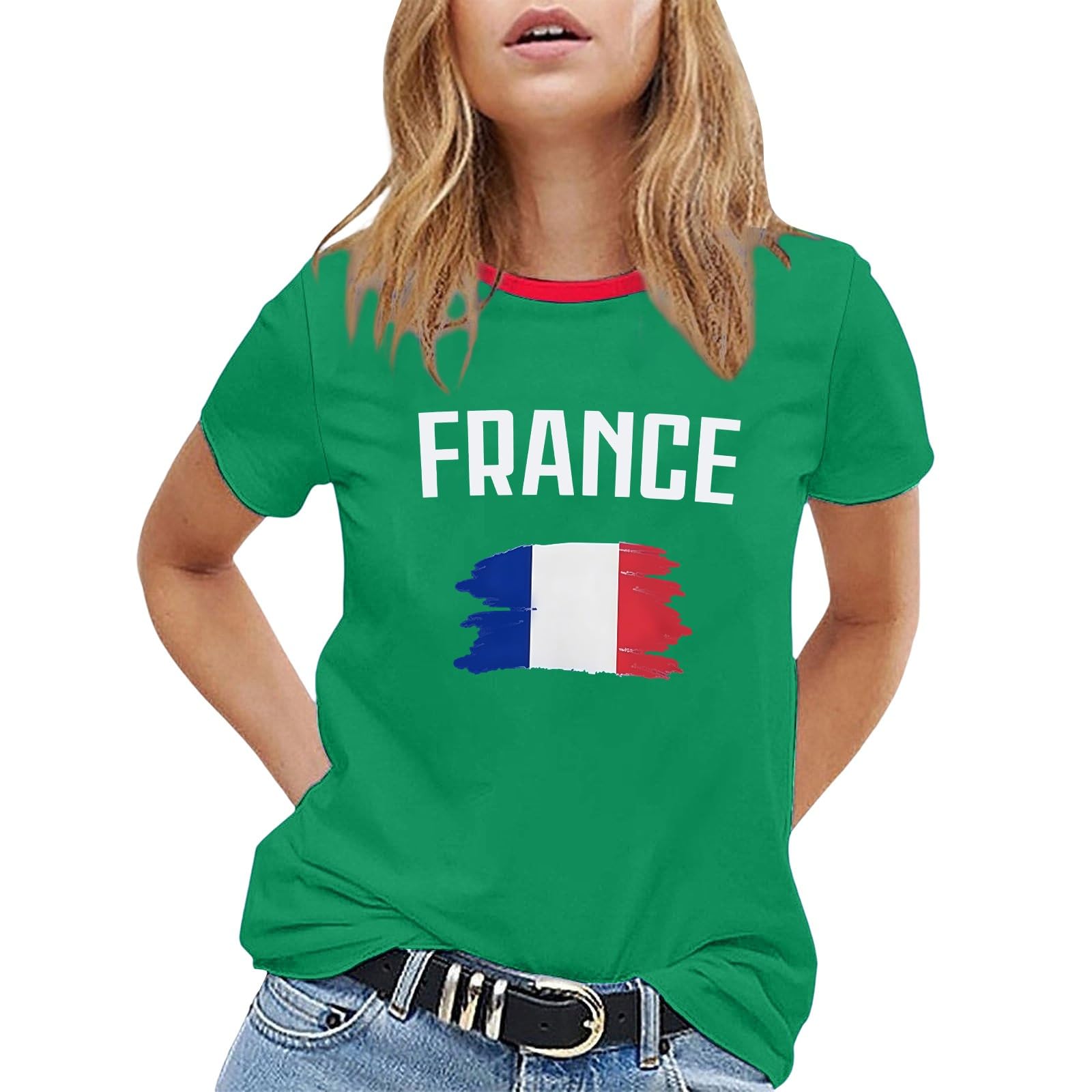 Men's T-Shirt World Cup 2026 France Round Neck Printed Football Fan T Shirt Short Sleeve Casual Various Models Available Foot Supporter Fans Encourage Tee Shirts Sport