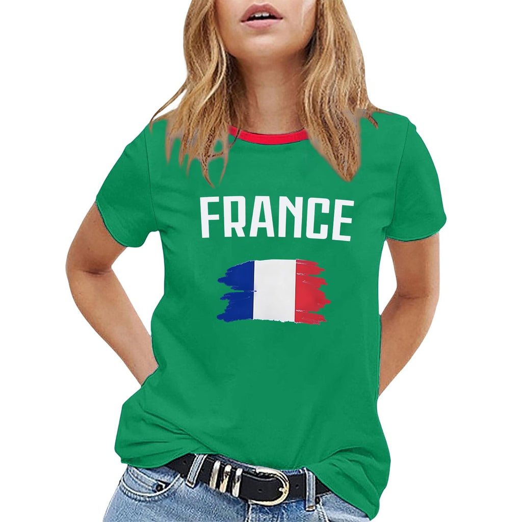 Men's T-Shirt World Cup 2026 France Round Neck Printed Football Fan T Shirt Short Sleeve Casual Various Models Available Foot Supporter Fans Encourage Tee Shirts Sport