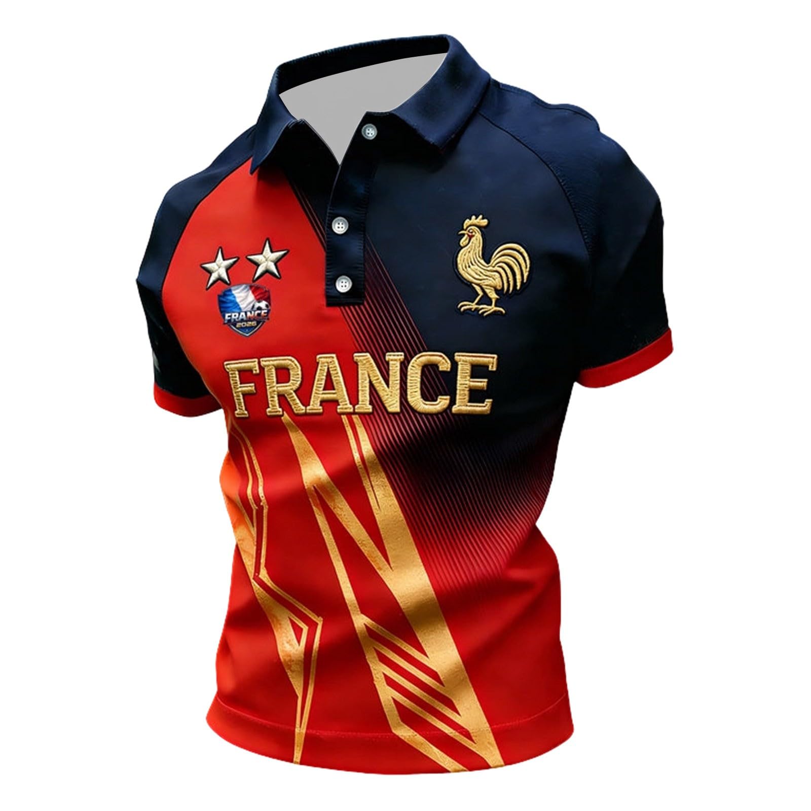 Maillot de Foot 2026 Homme Été Manches Courtes Football Polo Shirts Léger et Respirant T Shirt, Sport Vêtements, Cadeau de Fans et Les Tenues décontractées
