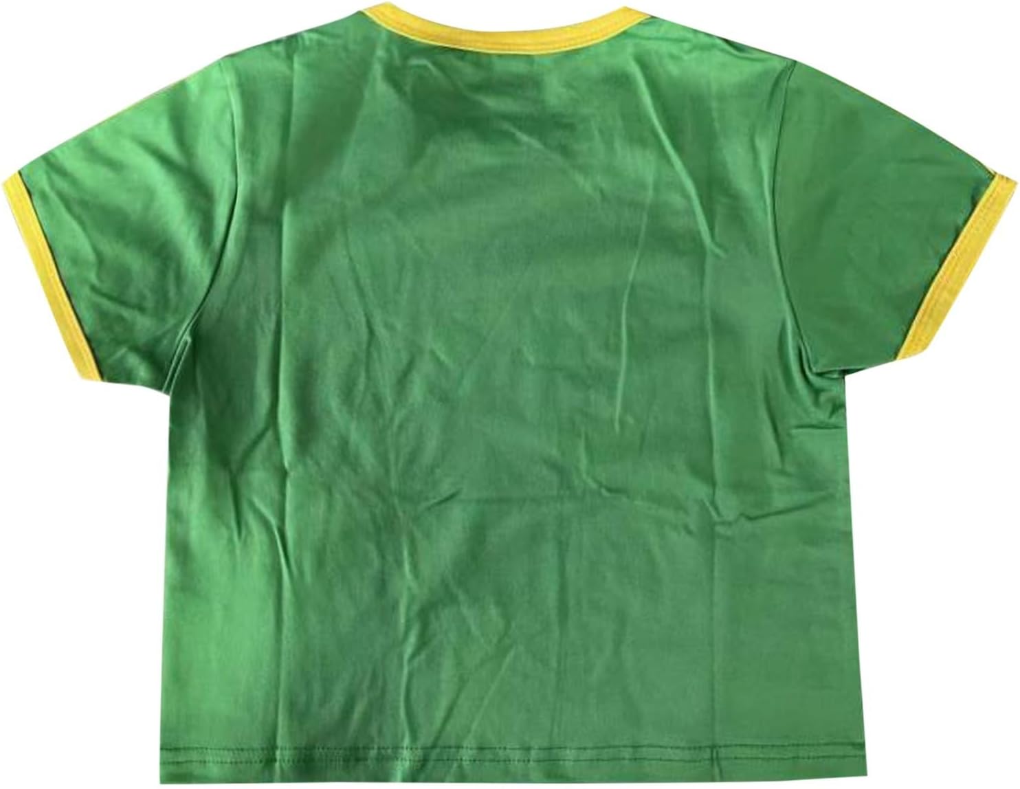Women's Sports Crop Top Round Neck Short Sleeve Summer Brazil Naked Belly for Teens Girls Vintage Pom-Pom Uniforms Breathable Sportswear
