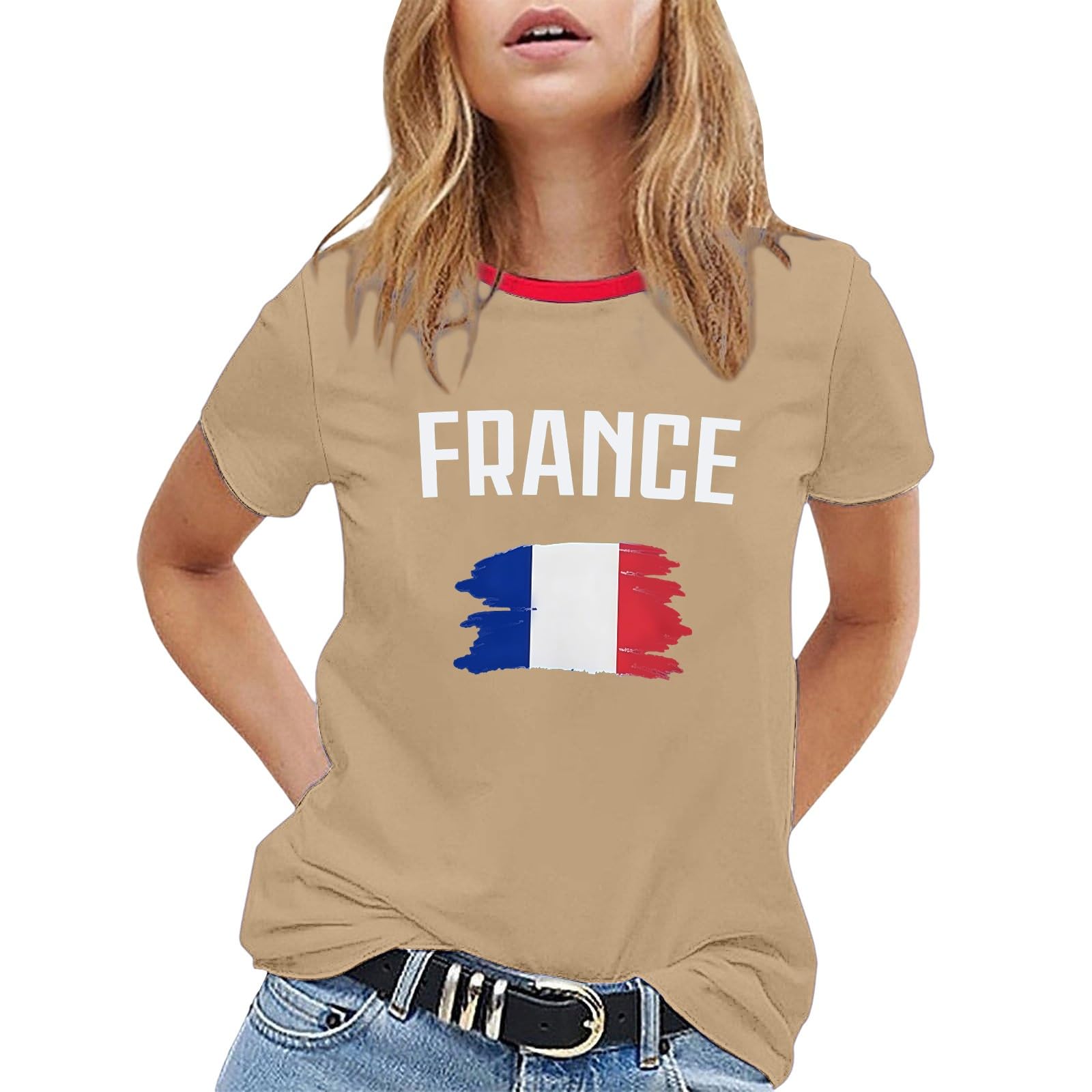 Men's T-Shirt World Cup 2026 France Round Neck Printed Football Fan T Shirt Short Sleeve Casual Various Models Available Foot Supporter Fans Encourage Tee Shirts Sport