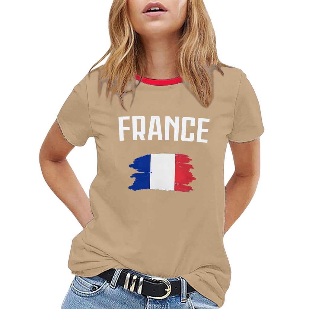 Men's T-Shirt World Cup 2026 France Round Neck Printed Football Fan T Shirt Short Sleeve Casual Various Models Available Foot Supporter Fans Encourage Tee Shirts Sport