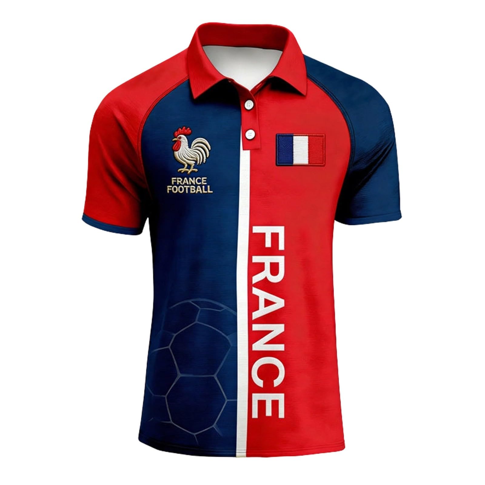 Maillot de Foot 2026 Homme Été Manches Courtes Football Polo Shirts Léger et Respirant T Shirt, Sport Vêtements, Cadeau de Fans et Les Tenues décontractées