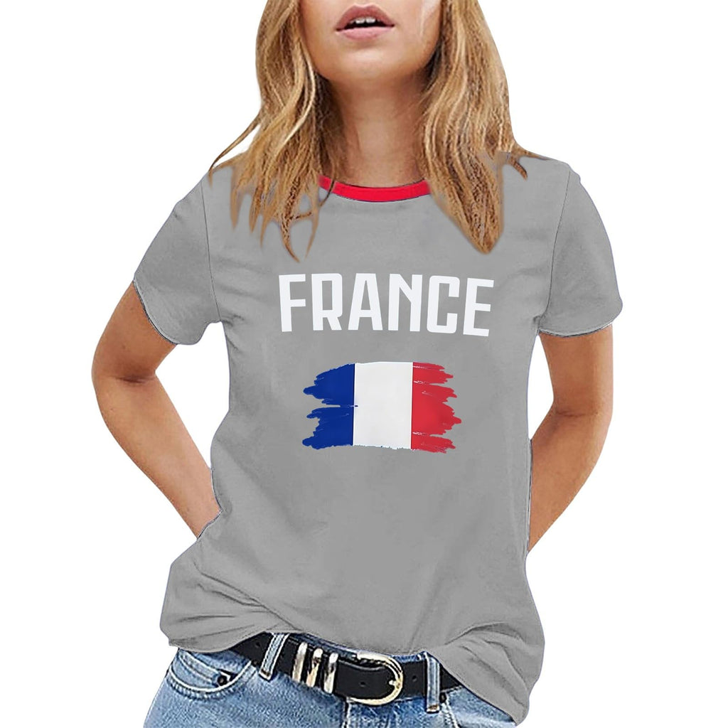 Men's T-Shirt World Cup 2026 France Round Neck Printed Football Fan T Shirt Short Sleeve Casual Various Models Available Foot Supporter Fans Encourage Tee Shirts Sport
