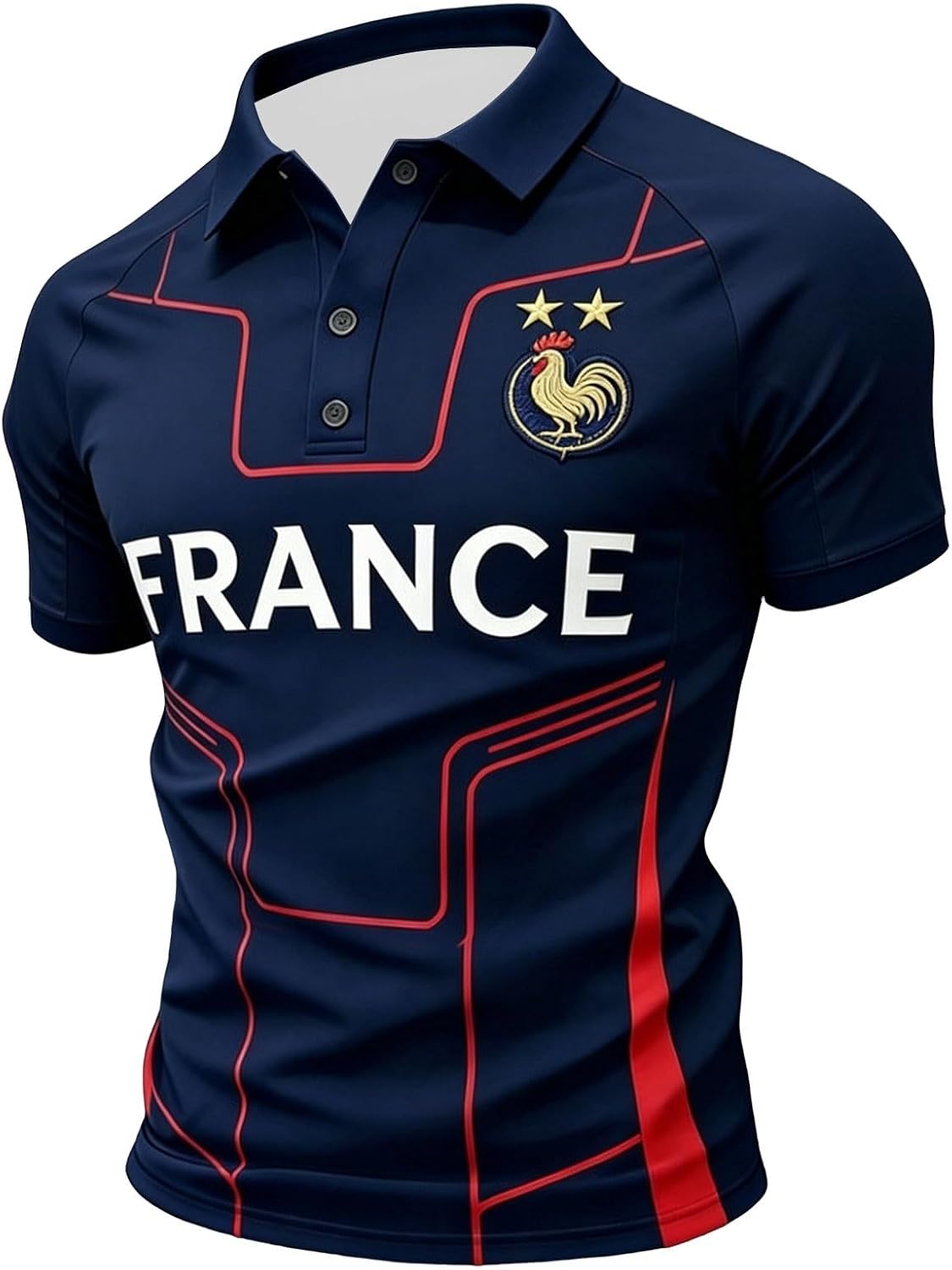 Maillot de Foot 2026 Homme Été Manches Courtes Football Polo Shirts Léger et Respirant T Shirt, Sport Vêtements, Cadeau de Fans et Les Tenues décontractées