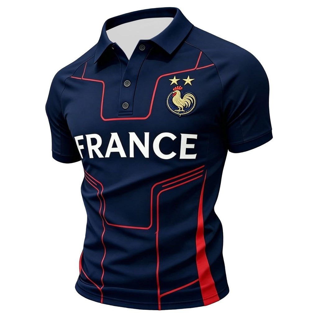 Maillot de Foot 2026 Homme Été Manches Courtes Football Polo Shirts Léger et Respirant T Shirt, Sport Vêtements, Cadeau de Fans et Les Tenues décontractées