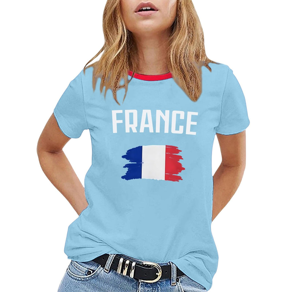 Men's T-Shirt World Cup 2026 France Round Neck Printed Football Fan T Shirt Short Sleeve Casual Various Models Available Foot Supporter Fans Encourage Tee Shirts Sport