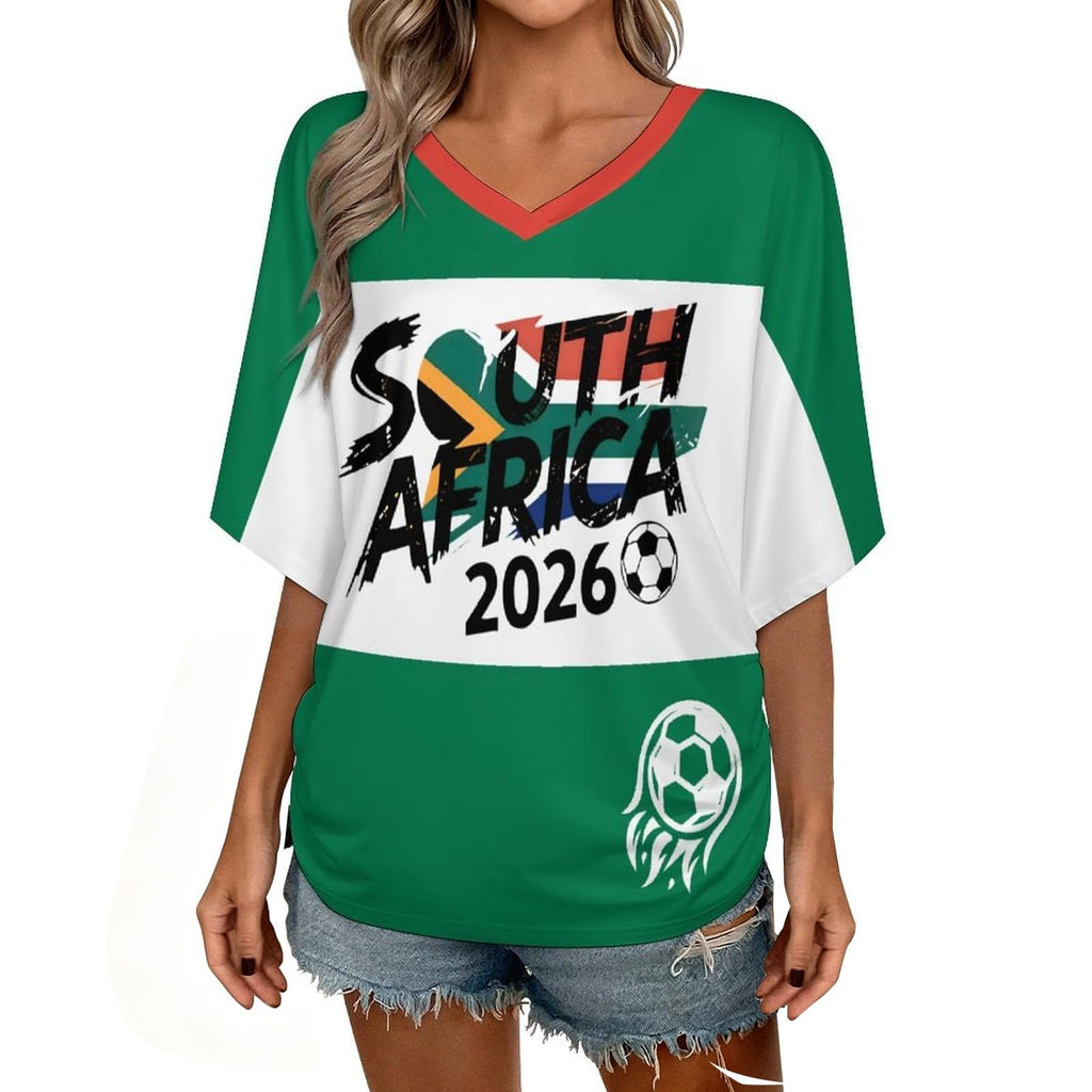 Custom T Shirt Female Fan Foot for World Cup T Shirt Oversize V Neck Camiseta Printed National Flag Short Sleeve Jersey World Cup 2026 Derivatives Clothing