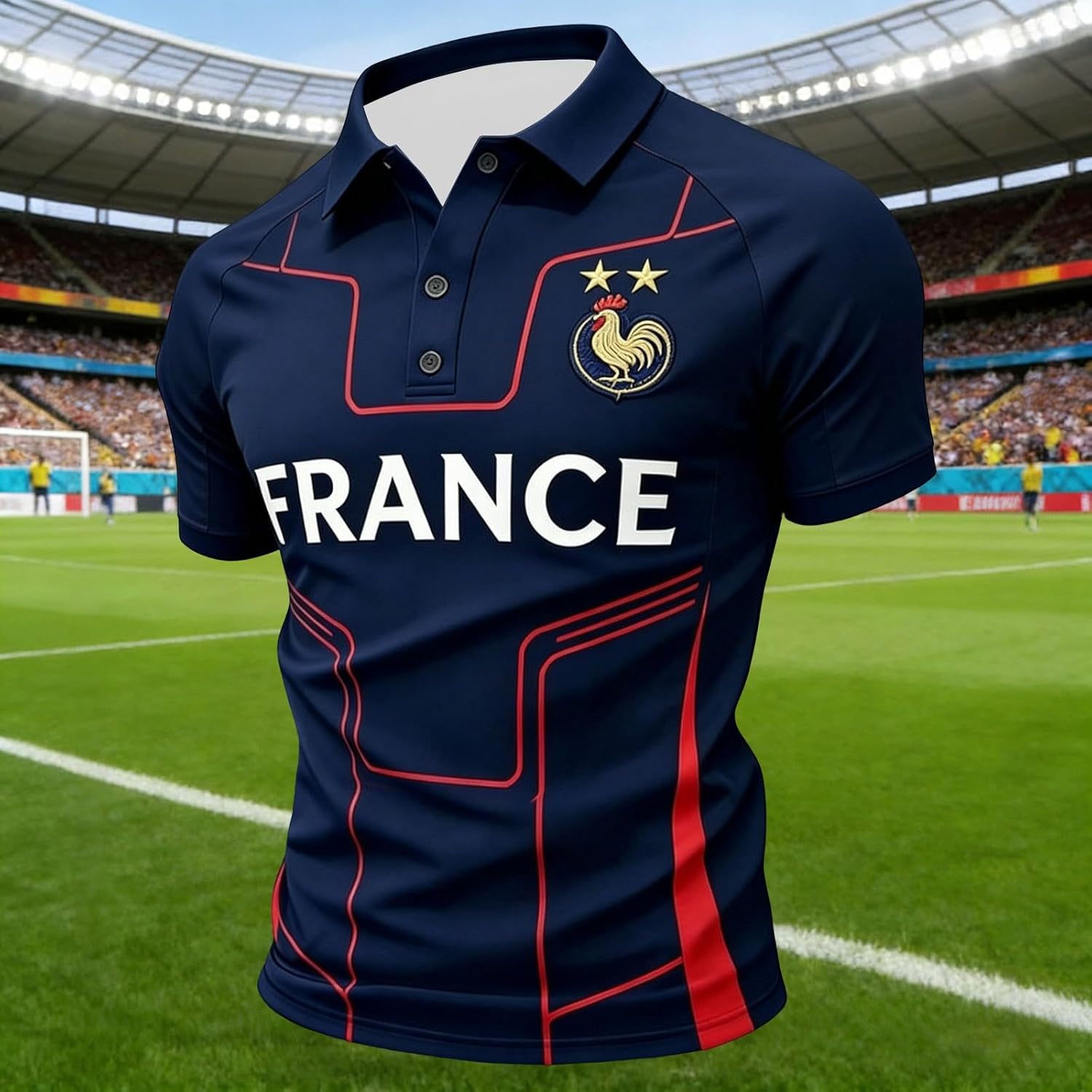Maillot de Foot 2026 Homme Été Manches Courtes Football Polo Shirts Léger et Respirant T Shirt, Sport Vêtements, Cadeau de Fans et Les Tenues décontractées