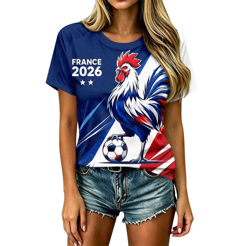 Men's T-Shirt World Cup 2026 France Round Neck Printed Football Fan T Shirt Short Sleeve Casual Various Models Available Foot Supporter Fans Encourage Tee Shirts Sport