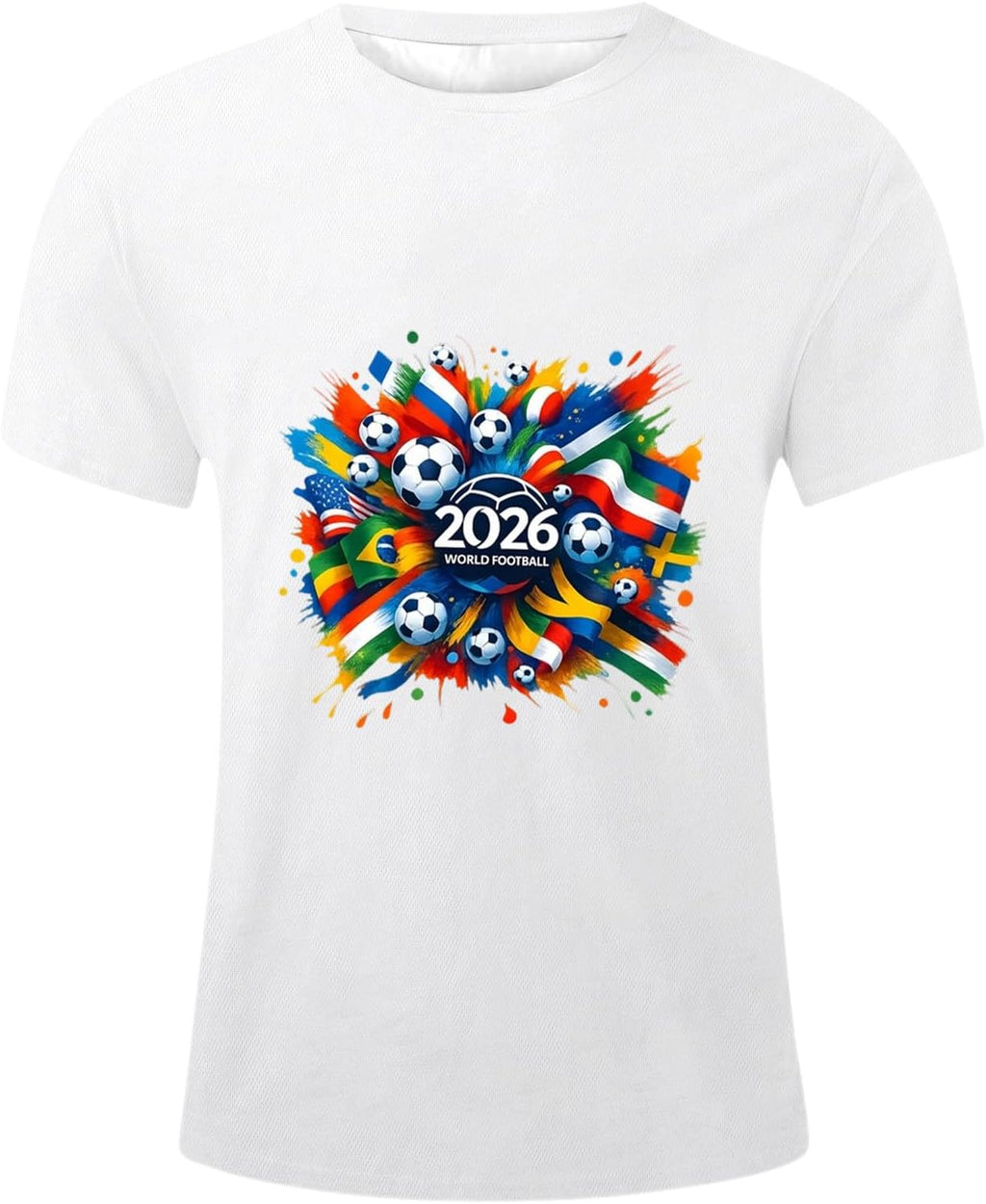 World Cup Short Sleeve Round Neck Graphic Printed T-Shirt, Soft and Casual, Ideal for Sports Fans
