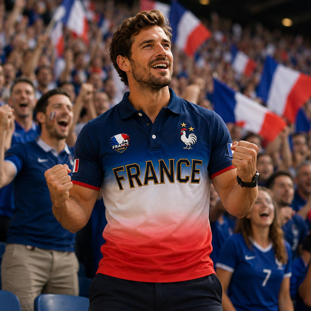 2026 World Cup Football Supporter Jersey - France Team Casual Top, Classic Fit and Stitching