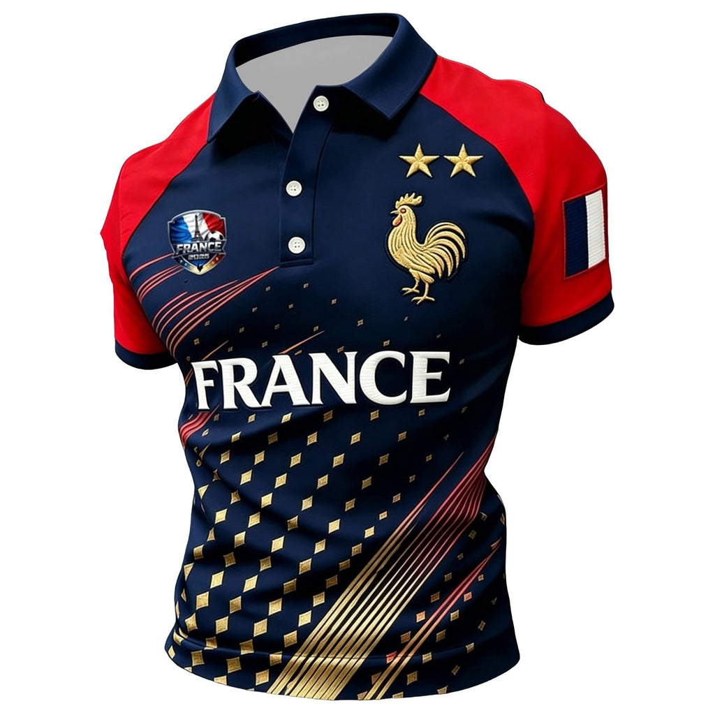 Maillot de Foot 2026 Homme Été Manches Courtes Football Polo Shirts Léger et Respirant T Shirt, Sport Vêtements, Cadeau de Fans et Les Tenues décontractées