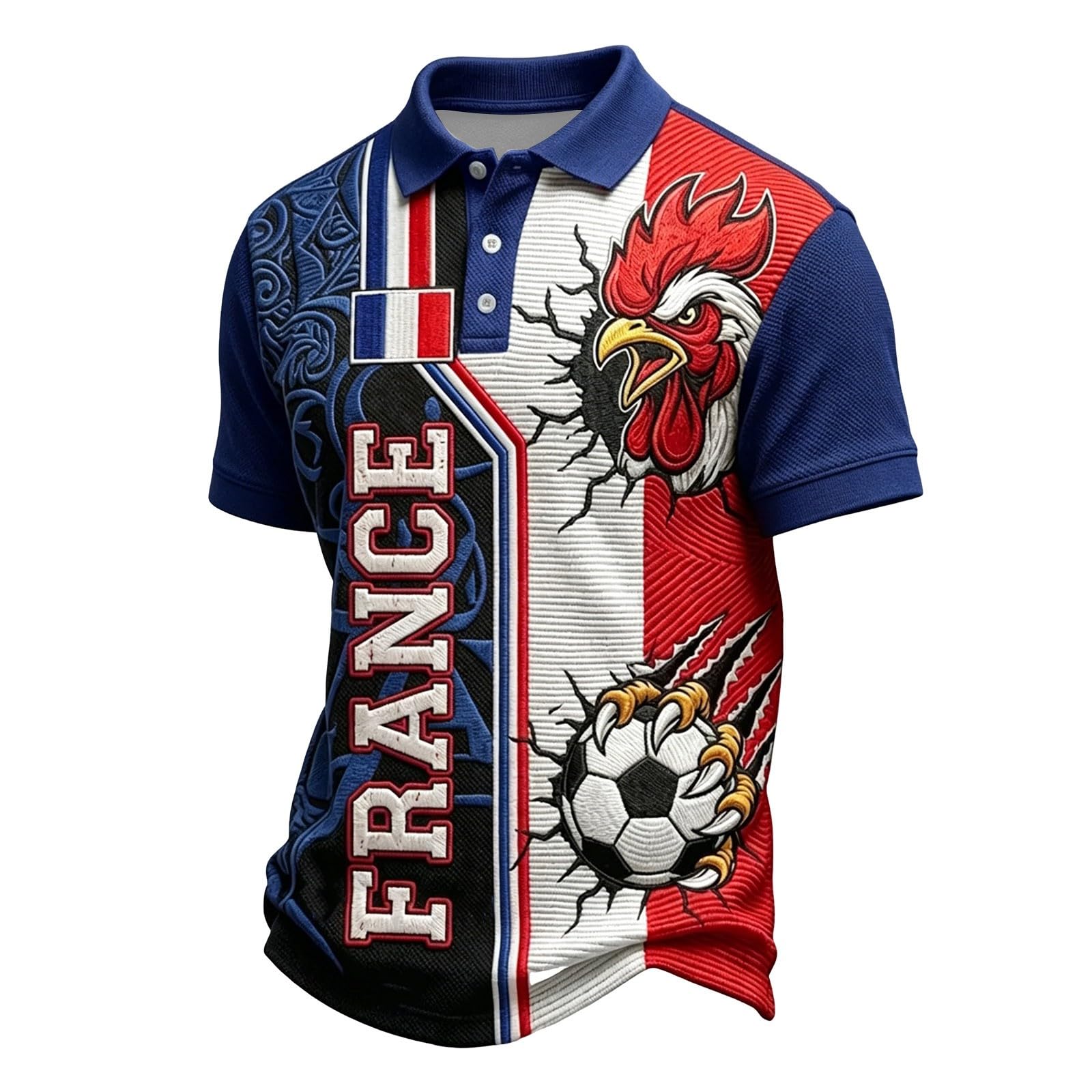 2026 World Cup Football Supporter Jersey - France Team Casual Top, Classic Fit and Stitching