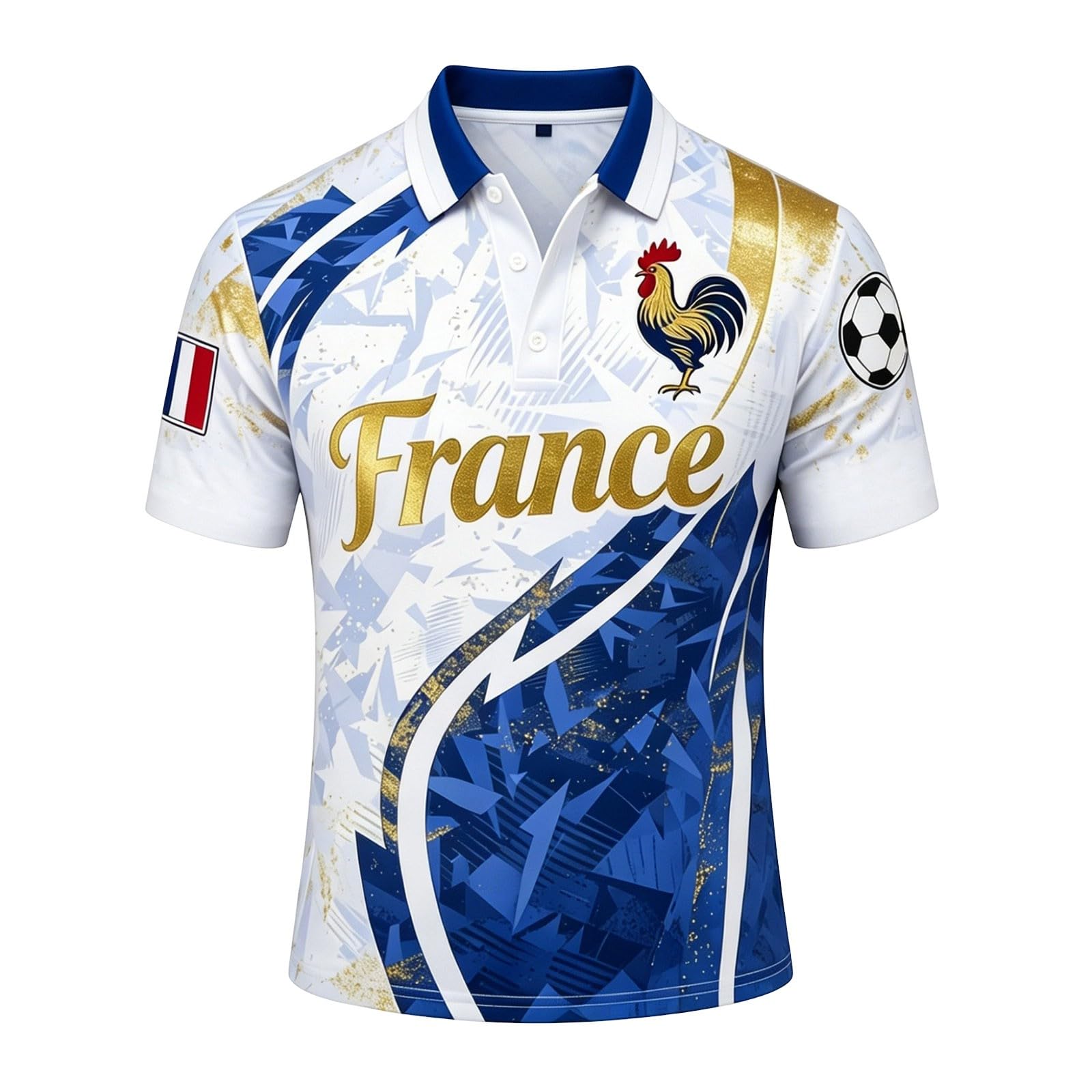 Maillot de Foot 2026 Homme Été Manches Courtes Football Polo Shirts Léger et Respirant T Shirt, Sport Vêtements, Cadeau de Fans et Les Tenues décontractées