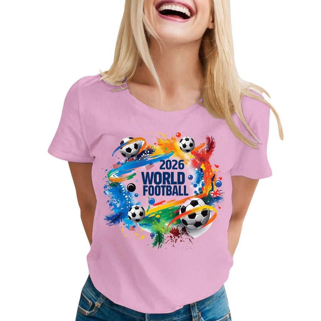 World Cup Short Sleeve Round Neck Graphic Printed T-Shirt, Soft and Casual, Ideal for Sports Fans