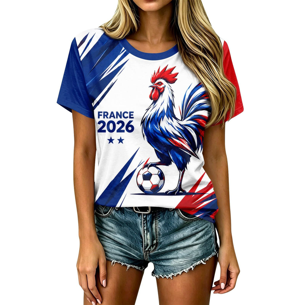 Men's T-Shirt World Cup 2026 France Round Neck Printed Football Fan T Shirt Short Sleeve Casual Various Models Available Foot Supporter Fans Encourage Tee Shirts Sport