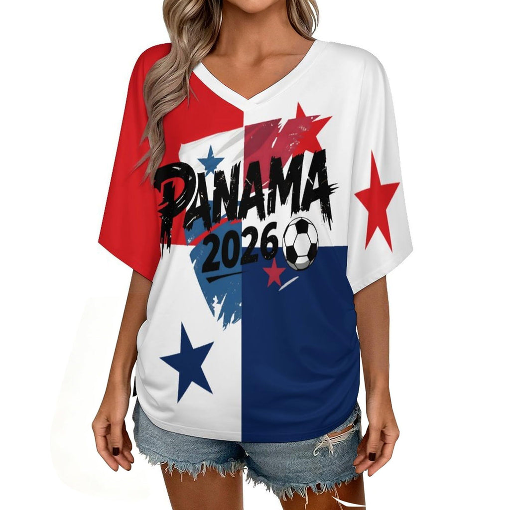 Custom T Shirt Female Fan Foot for World Cup T Shirt Oversize V Neck Camiseta Printed National Flag Short Sleeve Jersey World Cup 2026 Derivatives Clothing