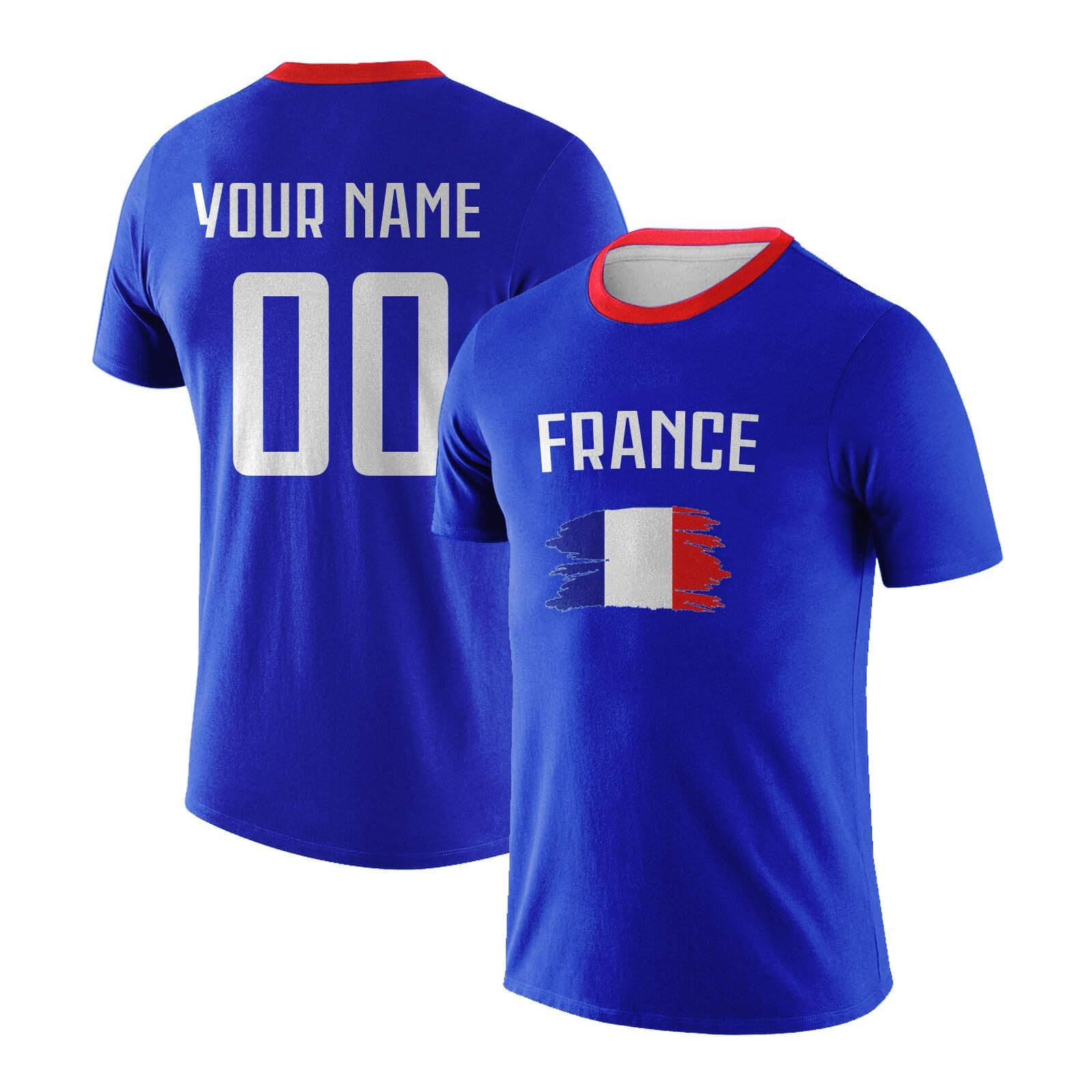 France 2026 Football Jersey Personalized Kid with Name and Number Football T-Shirt for Men Boys Adult Comfortable Breathable Personalized Football Gifts