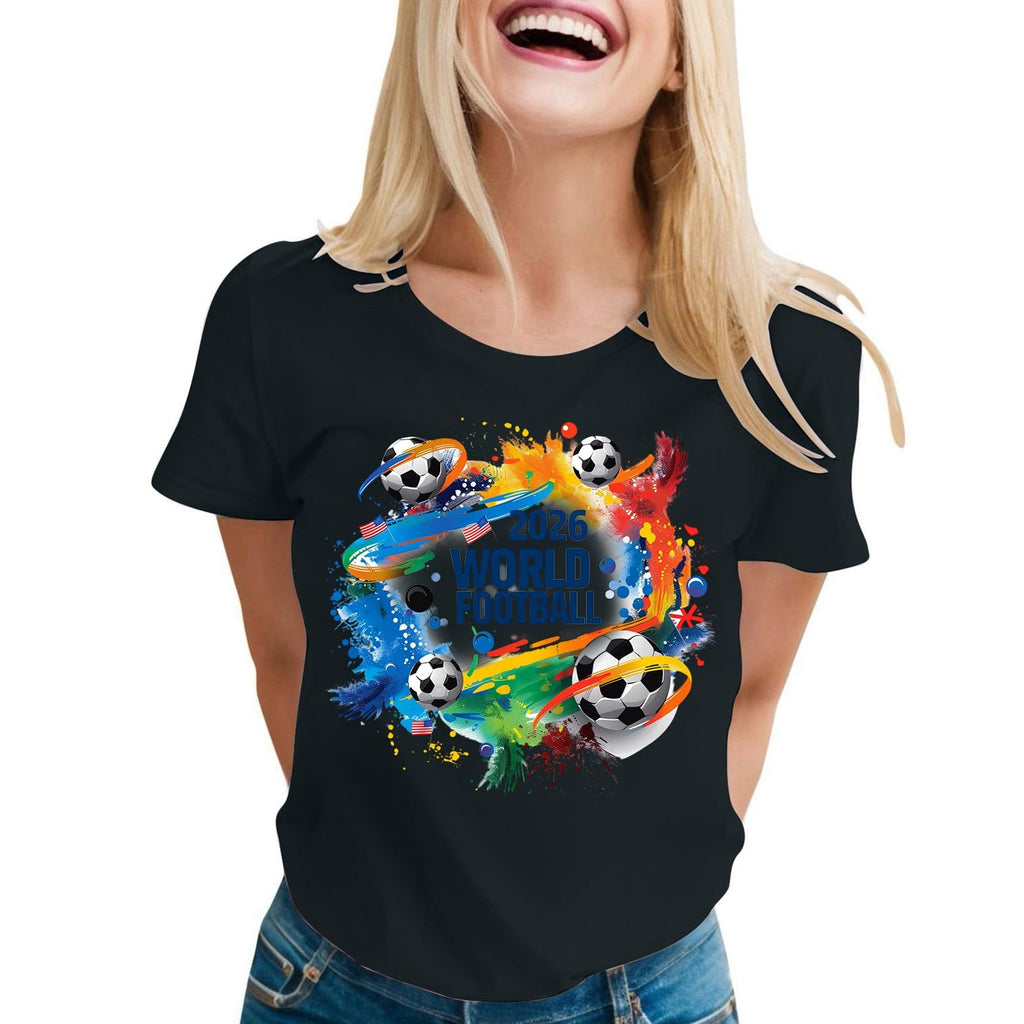 World Cup Short Sleeve Round Neck Graphic Printed T-Shirt, Soft and Casual, Ideal for Sports Fans