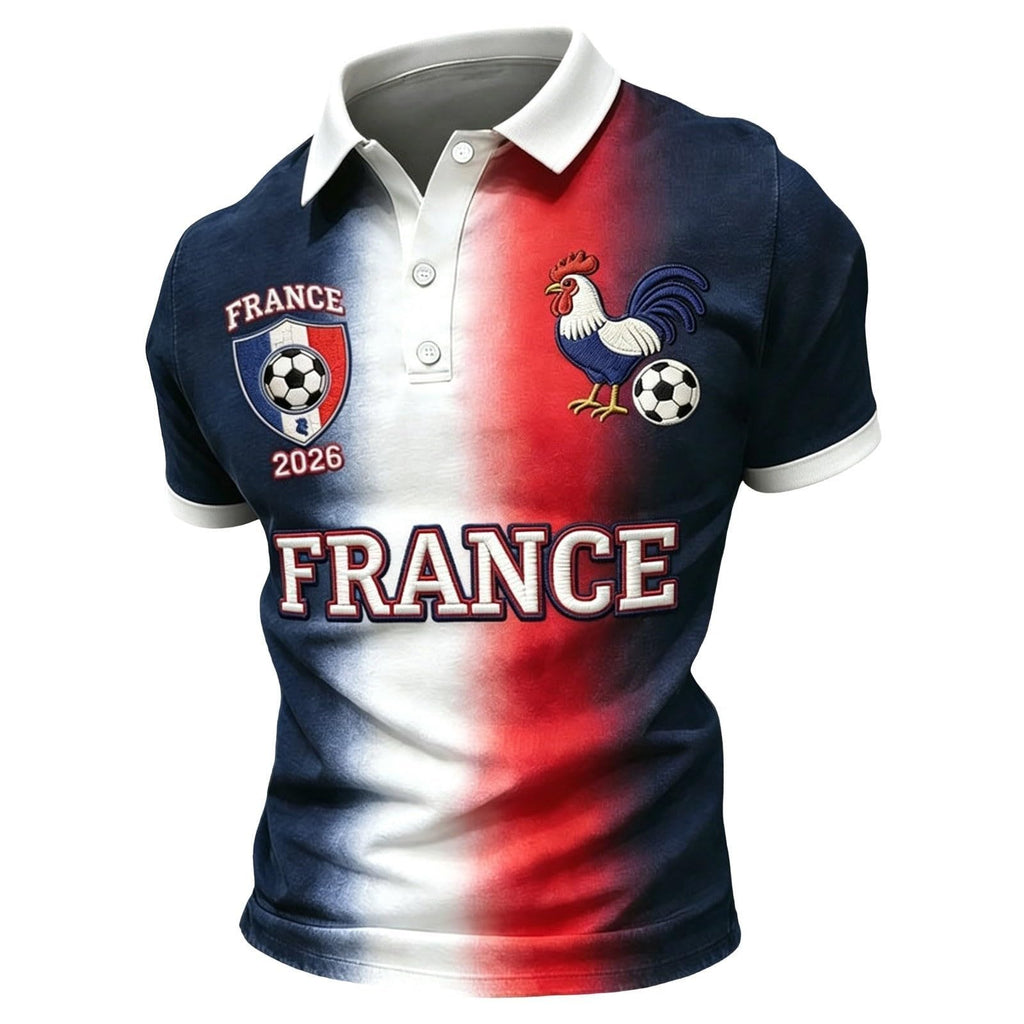 France 2026 Men's Short Sleeve Printed Football Shirt – Summer Supporter Football T-Shirt Music Fashion Streetwear Print for Sports Fans