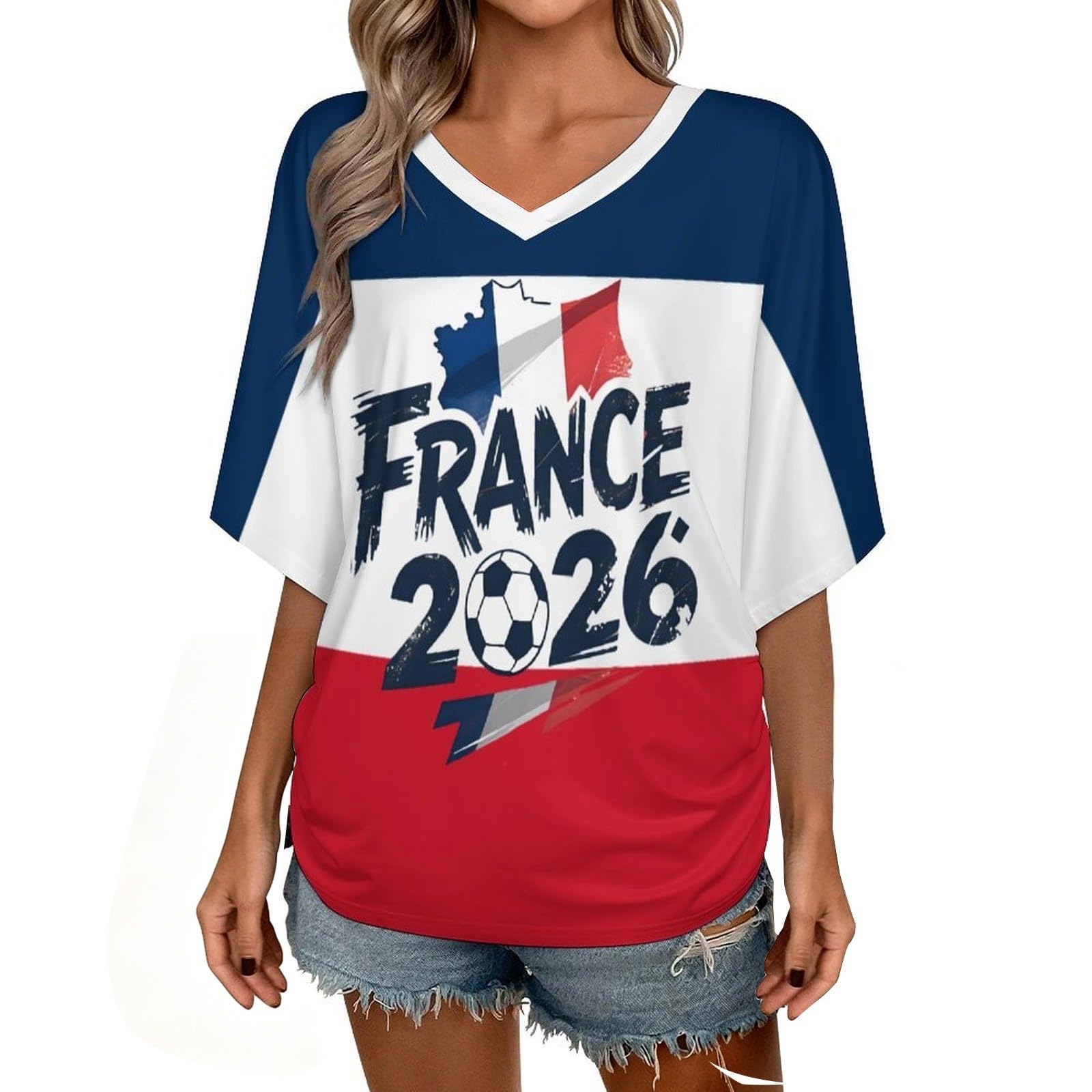 Men's T-Shirt World Cup 2026 France Round Neck Printed Football Fan T Shirt Short Sleeve Casual Various Models Available Foot Supporter Fans Encourage Tee Shirts Sport