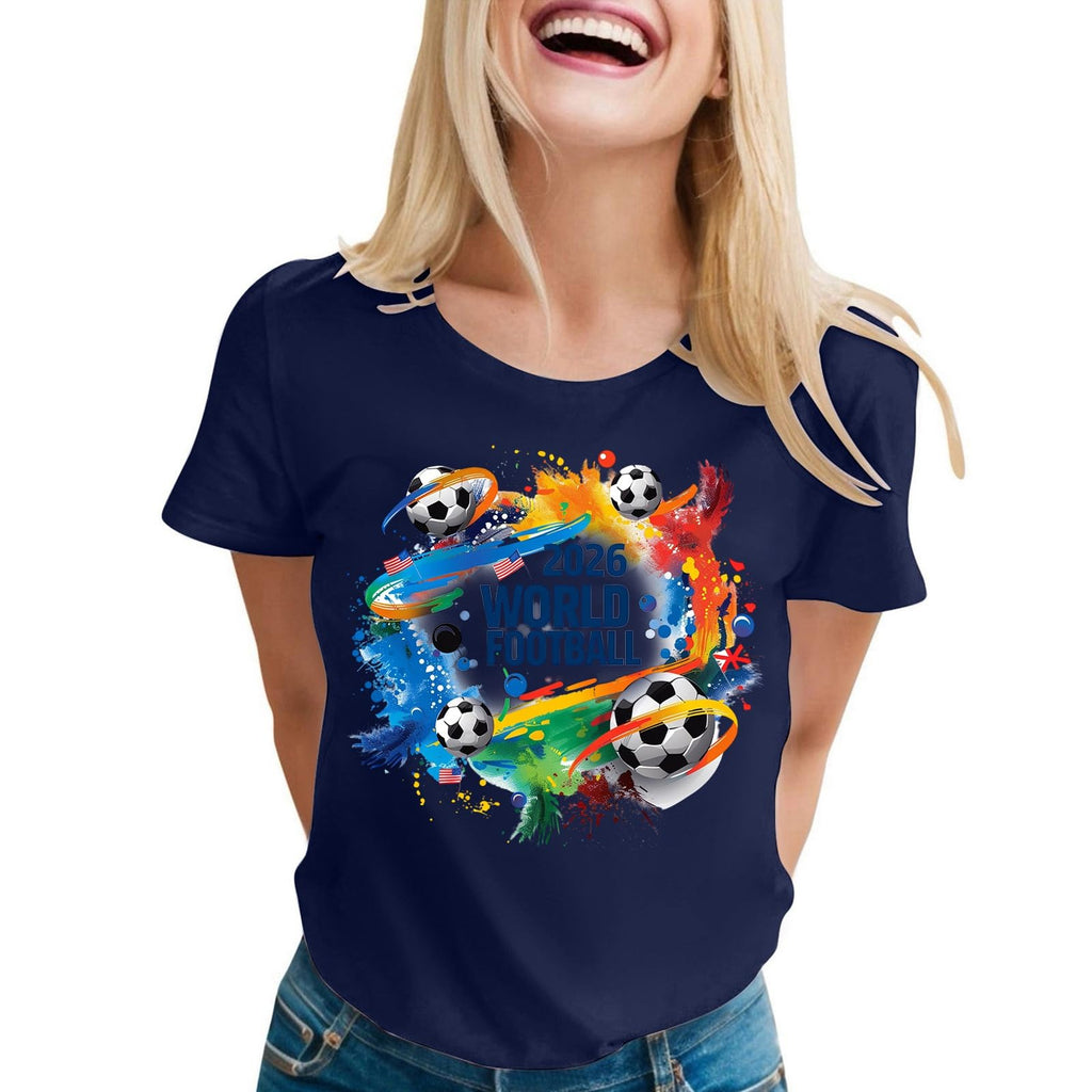 World Cup Short Sleeve Round Neck Graphic Printed T-Shirt, Soft and Casual, Ideal for Sports Fans