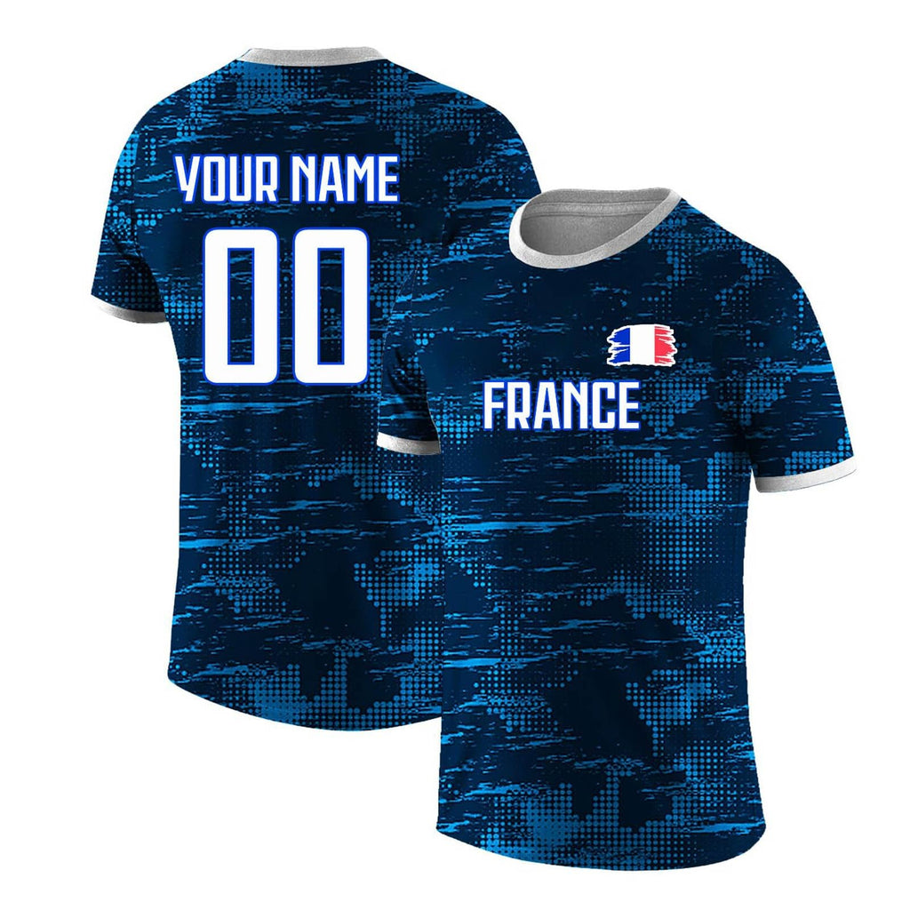 France 2026 Football Jersey Personalized Kid with Name and Number Football T-Shirt for Men Boys Adult Comfortable Breathable Personalized Football Gifts