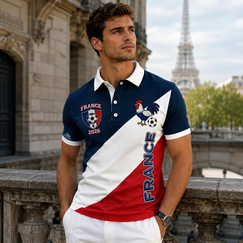 2026 World Cup Football Supporter Jersey - France Team Casual Top, Classic Fit and Stitching