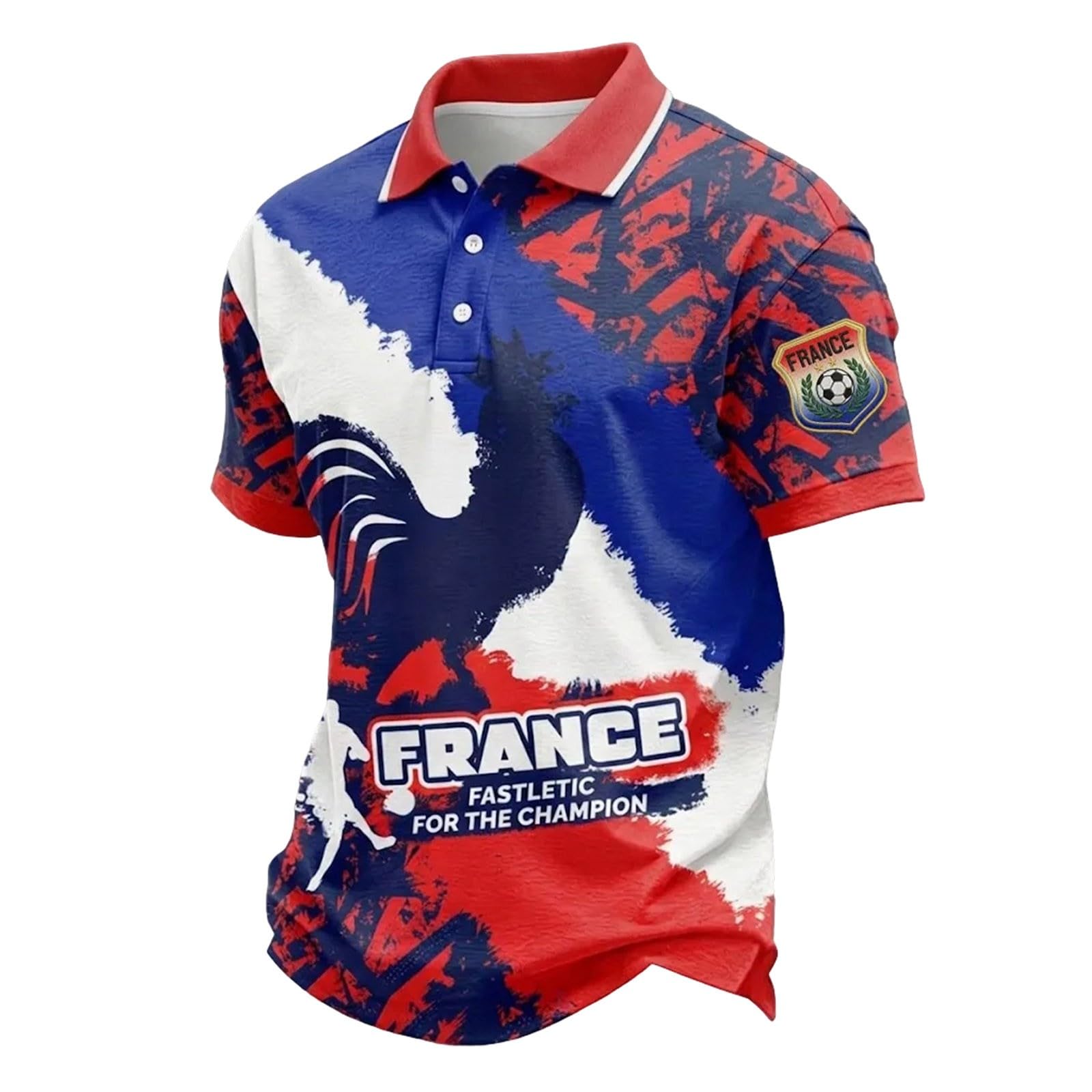 Maillot de Foot 2026 Homme Été Manches Courtes Football Polo Shirts Léger et Respirant T Shirt, Sport Vêtements, Cadeau de Fans et Les Tenues décontractées