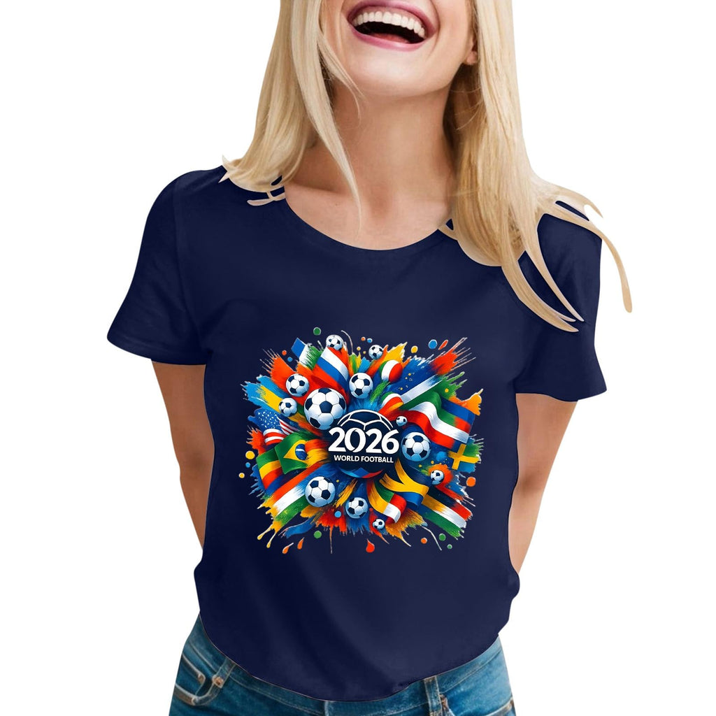 World Cup Short Sleeve Round Neck Graphic Printed T-Shirt, Soft and Casual, Ideal for Sports Fans