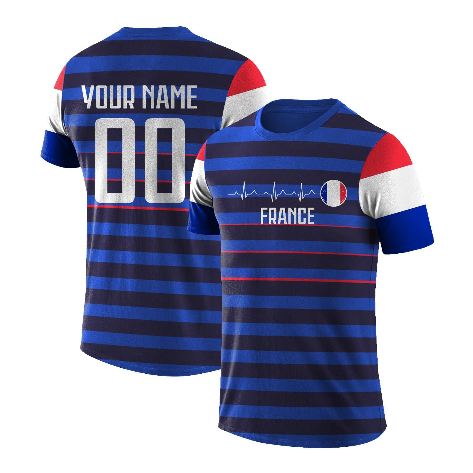 France 2026 Football Jersey Personalized Kid with Name and Number Football T-Shirt for Men Boys Adult Comfortable Breathable Personalized Football Gifts