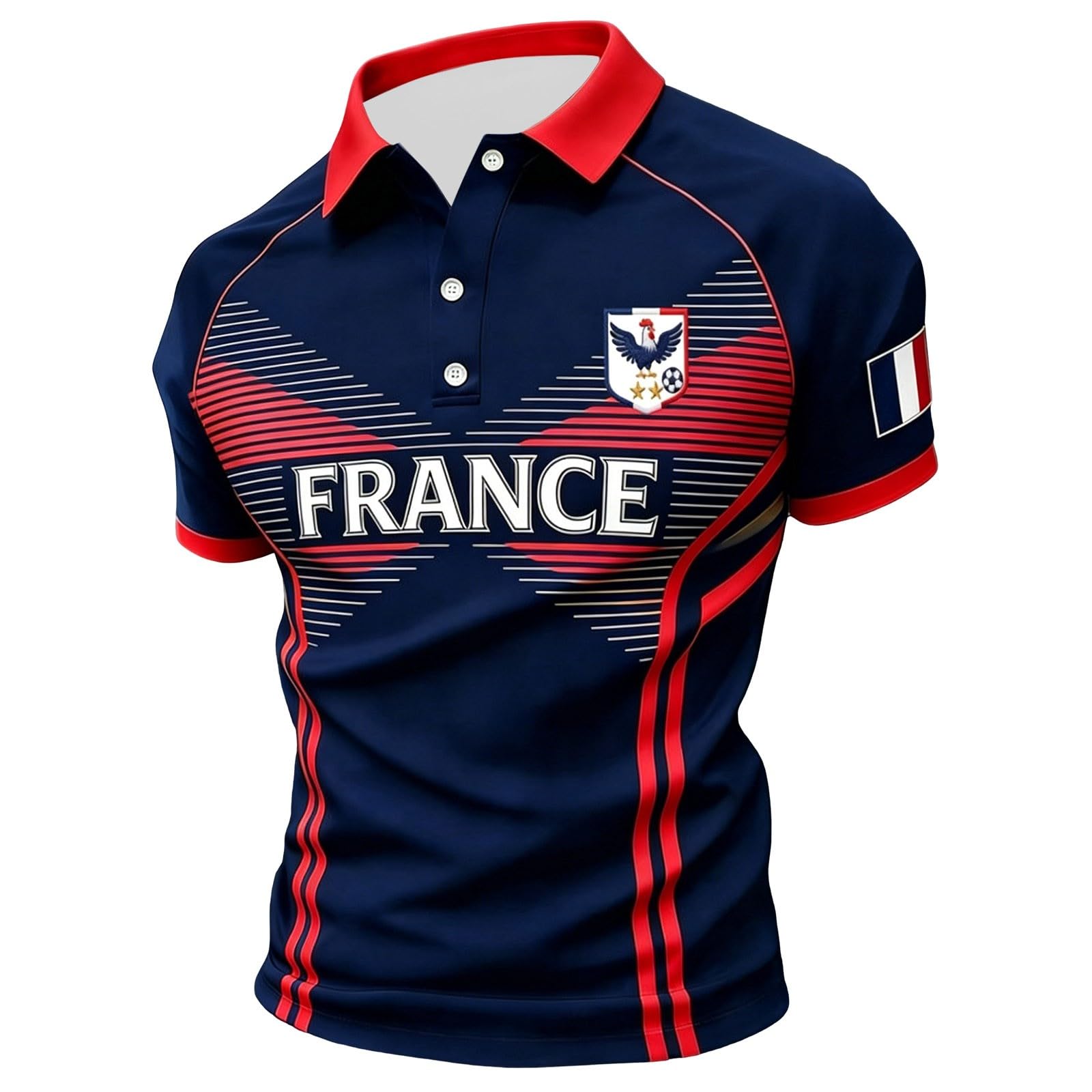 Maillot de Foot 2026 Homme Été Manches Courtes Football Polo Shirts Léger et Respirant T Shirt, Sport Vêtements, Cadeau de Fans et Les Tenues décontractées