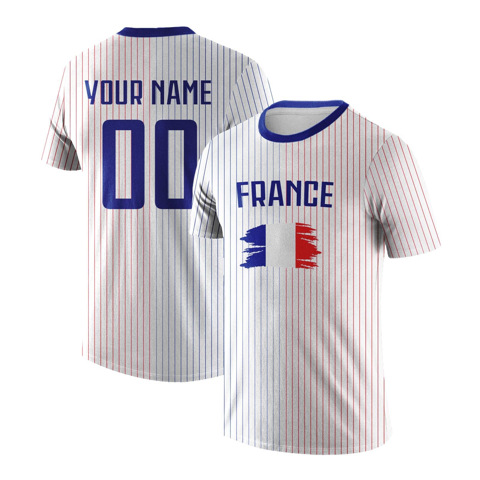 France 2026 Football Jersey Personalized Kid with Name and Number Football T-Shirt for Men Boys Adult Comfortable Breathable Personalized Football Gifts