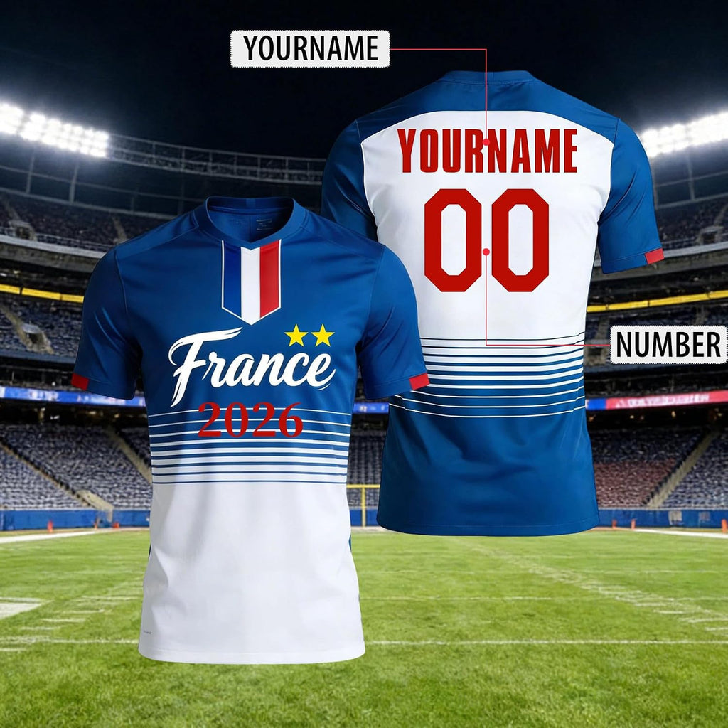 Personalised Football Jersey 2026 Child Men Women - Football Jersey with Name Personalised Number DIY Tee Shirt Sportswear, Gift Idea for Football Fans