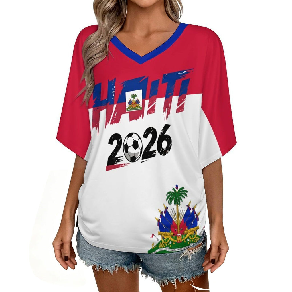 Custom T Shirt Female Fan Foot for World Cup T Shirt Oversize V Neck Camiseta Printed National Flag Short Sleeve Jersey World Cup 2026 Derivatives Clothing