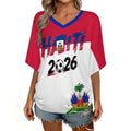 Custom T Shirt Female Fan Foot for World Cup T Shirt Oversize V Neck Camiseta Printed National Flag Short Sleeve Jersey World Cup 2026 Derivatives Clothing