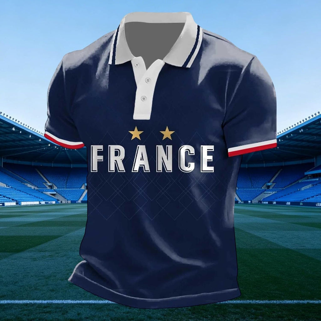 France 2026 Men's Short Sleeve Printed Football Shirt – Summer Supporter Football T-Shirt Music Fashion Streetwear Print for Sports Fans