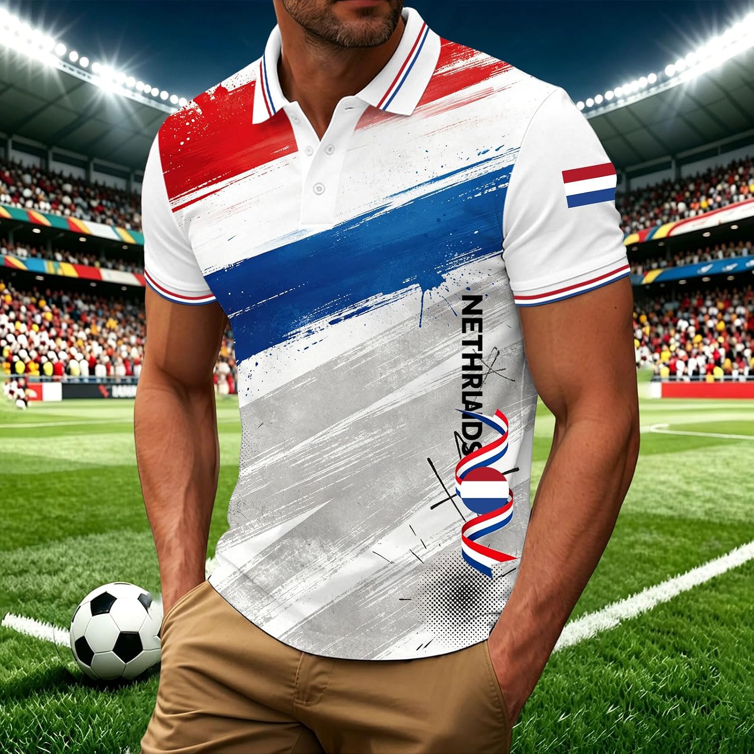 T-Shirt Homme Col Rond Coupe du Monde 2026 France Imprimé Football Fan Manches Courtes Décontracté – Haut Léger Tendance Sport Parent-Enfant – Quotidien Matchs Sorties Stade Entraînement